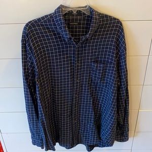 Nautica cotton flannel blue plaid shirt